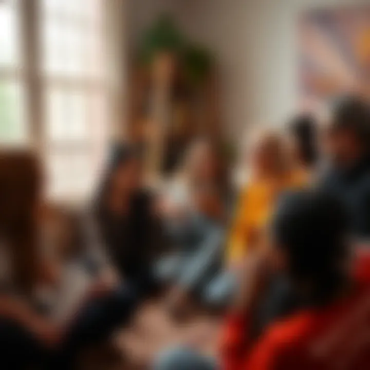 A diverse group of people sharing their thoughts on enlightenment in a cozy setting.