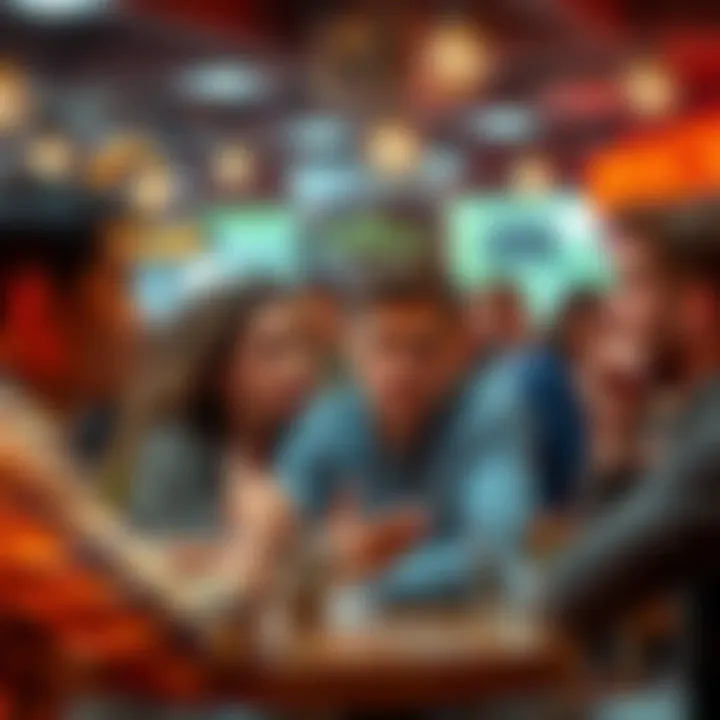 People Discussing Frustration A group of people in a cafe engaging in conversation, some looking frustrated while others appear concerned, reflecting shared confusion about recent events.