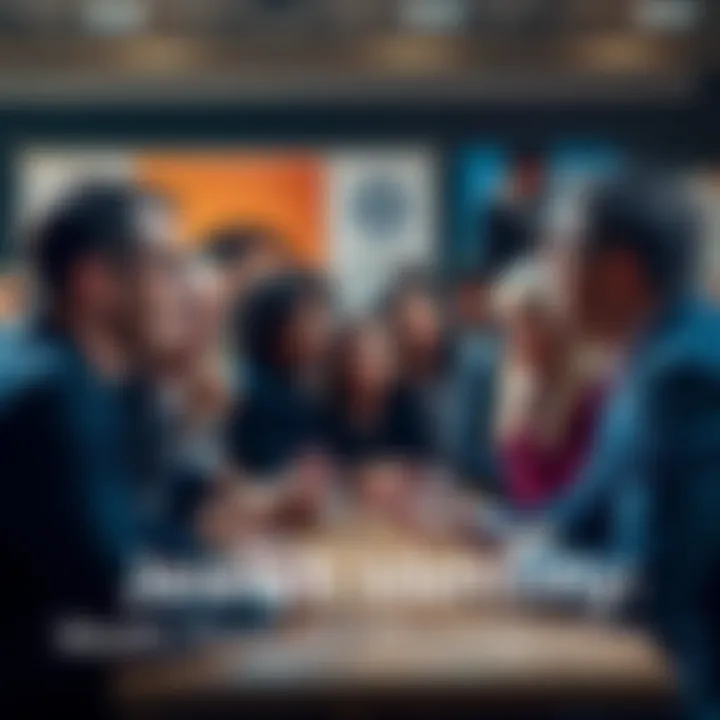 A diverse group of people engaged in a thoughtful conversation about Jewish identity, wealth, and anti-Semitism, with focused expressions and open gestures.