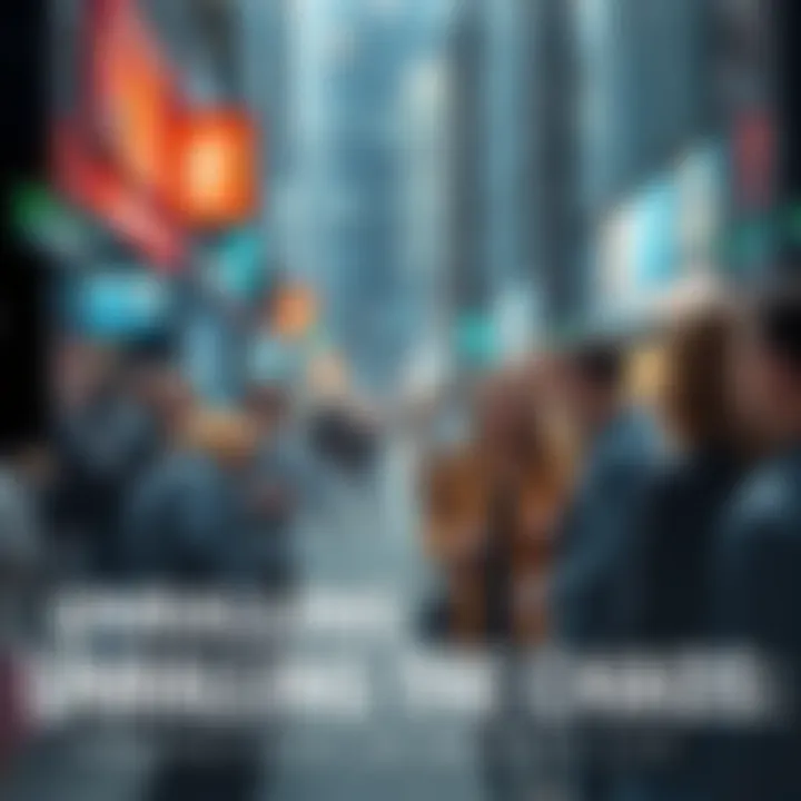 People discussing modern life A group of people chatting in a busy urban setting, sharing their thoughts on the challenges of modern life.