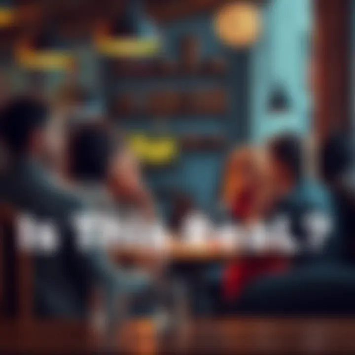 A group of people talking about news topics at a cafe