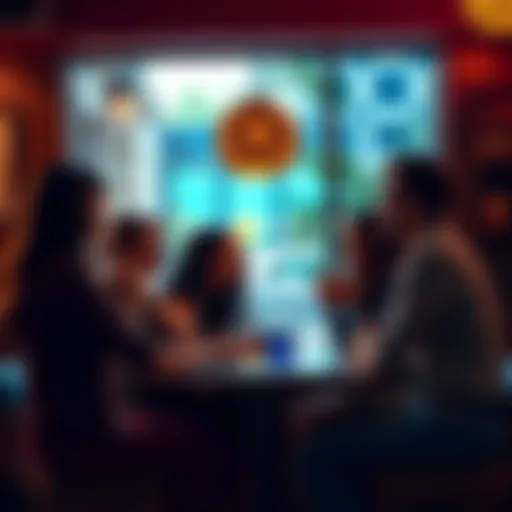 A group of friends talking about their relationships and zodiac signs at a cozy café.