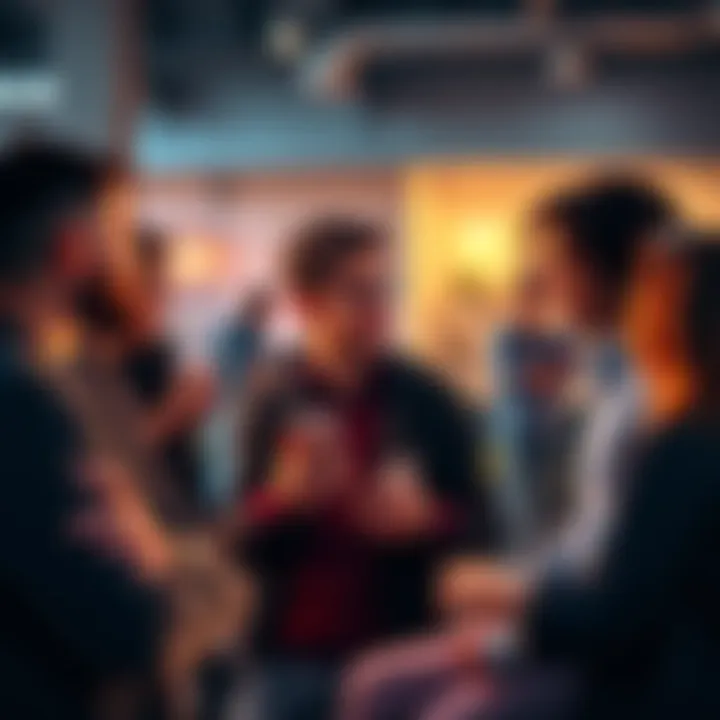 A group of people talking about privacy issues related to Alexa and Ring devices, in a casual setting