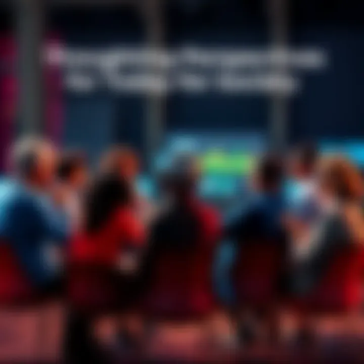 A diverse group of people sitting in a circle, actively discussing current societal issues.