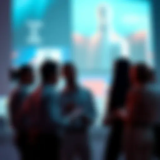 A group of people engaged in conversation about methods to influence public perception.