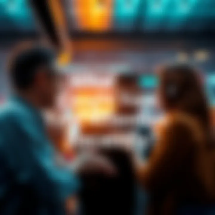 Group of people engaging in conversation about interesting news and trends