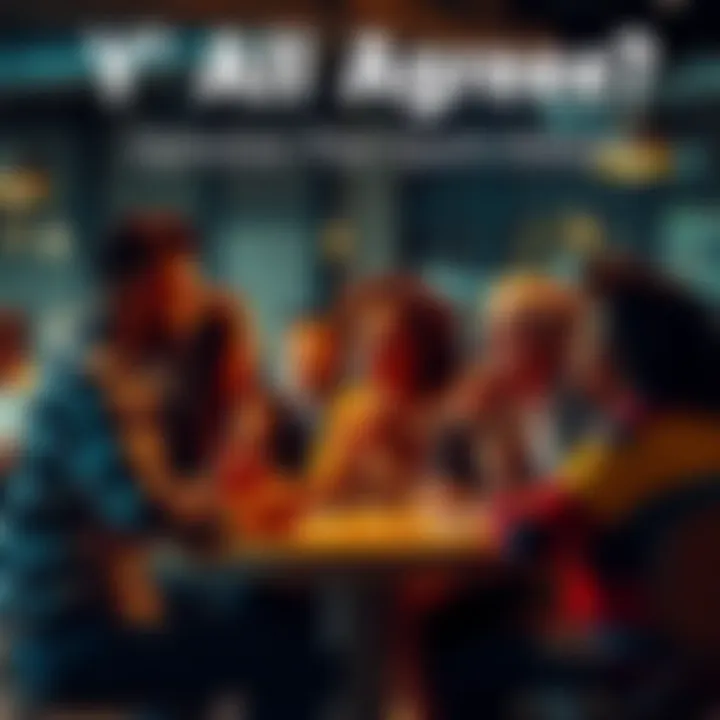 A diverse group of people discussing and sharing opinions in a casual setting