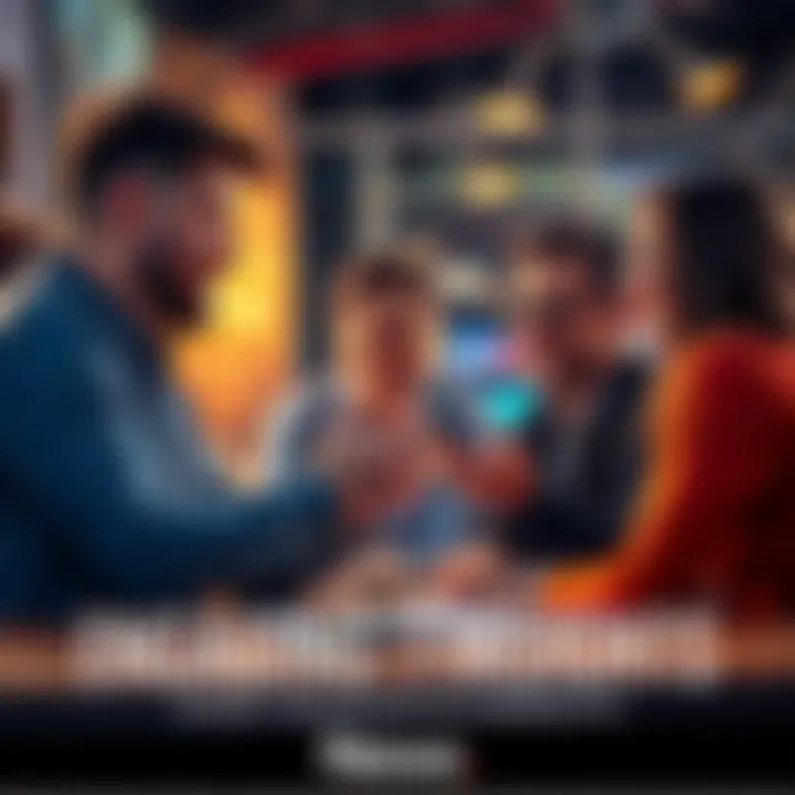 People Engaging in Discussion A group of people sharing their thoughts in a lively conversation online.