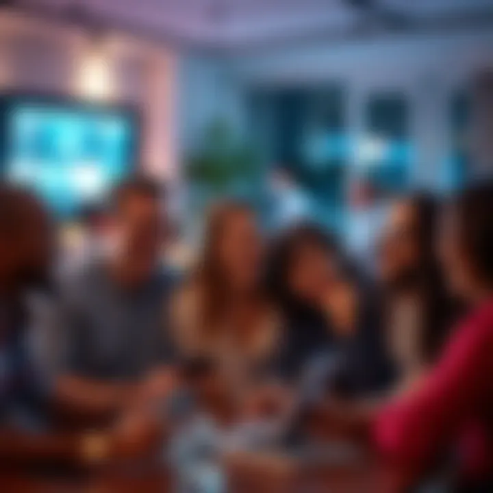 A group of people sharing jokes and laughing during an online chat