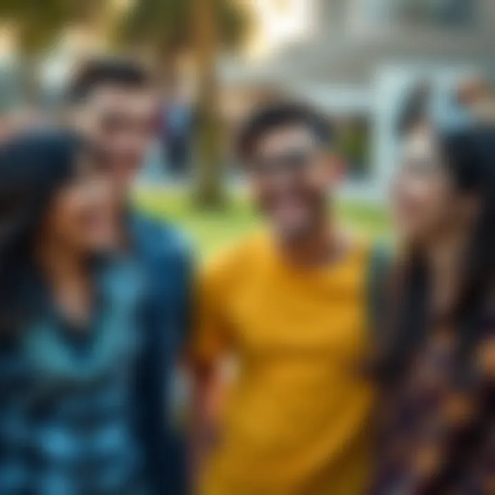 A group of friends laughing and enjoying each other's company outdoors, showcasing the joy of laughter in social settings.