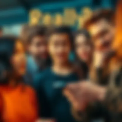 A group of people discussing their thoughts on social media about the phrase 'Really?'. Their expressions vary from confusion to surprise.