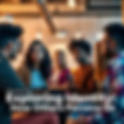 A group of diverse individuals sharing their thoughts on personal identity in a casual setting.
