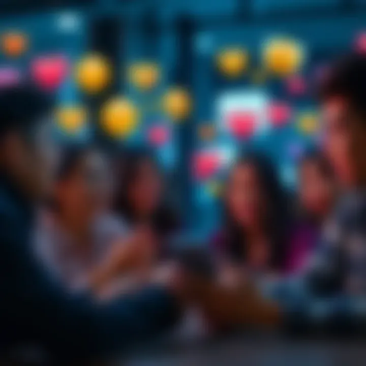 A group of people interacting over social media, expressing emotions through emojis and heartfelt messages.