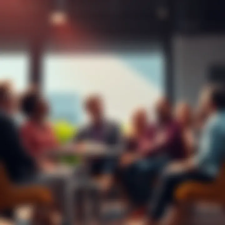 A group of diverse people sitting together, discussing their personal growth experiences from the year 2025