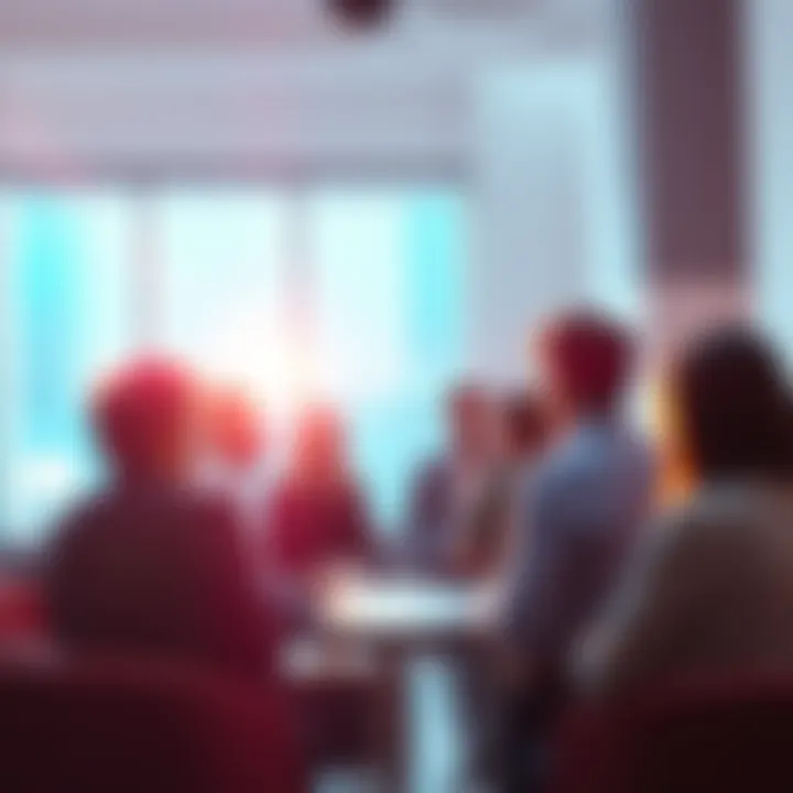 Group of people discussing their personal manifestation success stories in a bright room