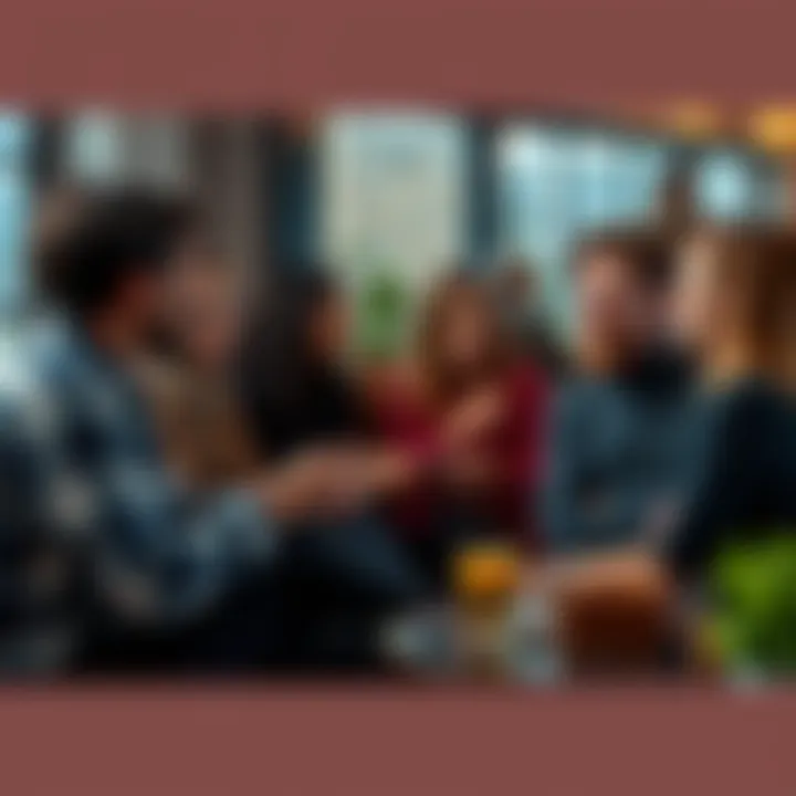 Group of people discussing their best worst moments in a casual setting