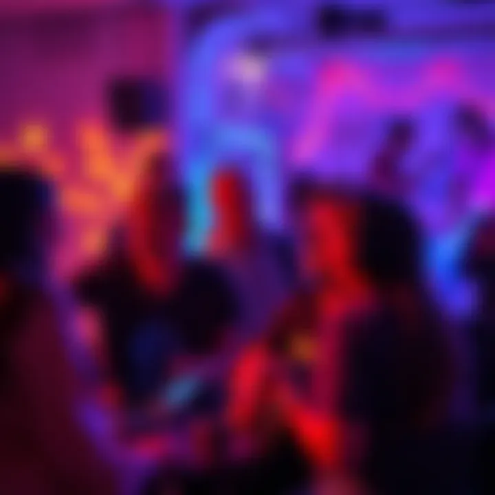 A group of people discussing music and sharing their favorite songs that connect with Aquarius traits, like creativity and individuality.