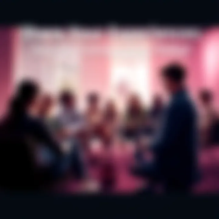 A diverse group of people sitting in a circle, engaging in conversation and sharing personal stories.