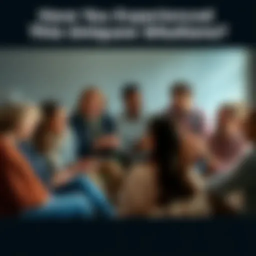 A diverse group of people sitting in a circle, sharing unusual experiences and connecting over stories, with smiles and engaged expressions.