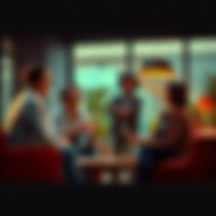 People Sharing Their Success Stories A group of people discussing their positive experiences with subliminal techniques in a cozy setting