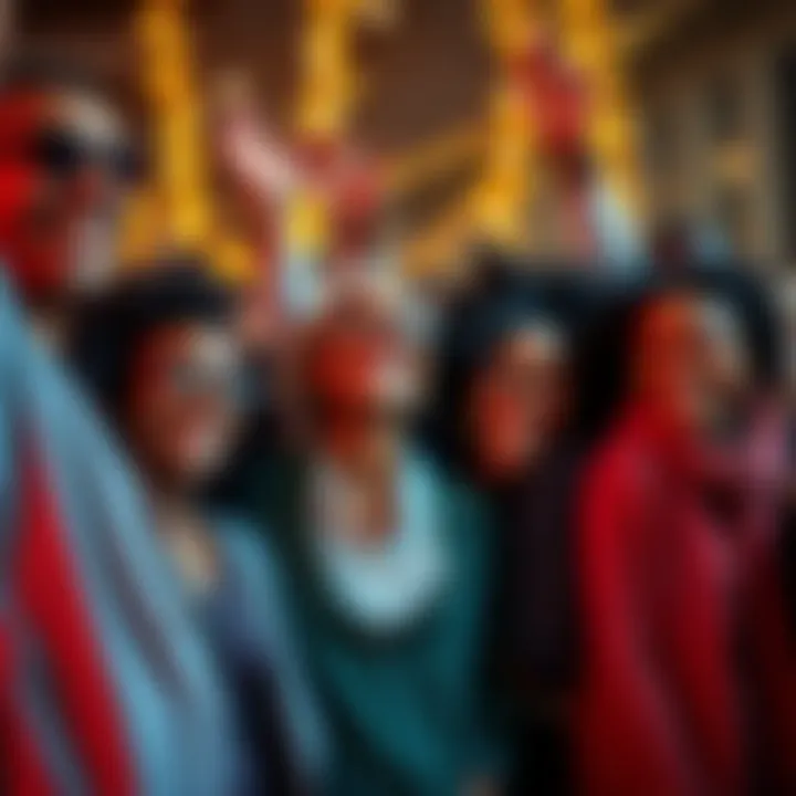 A group of diverse individuals joyfully celebrating their personal breakthroughs in love, health, and wealth, with smiles and positive energy