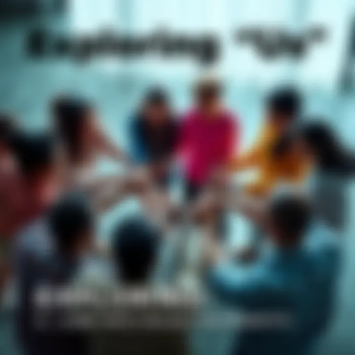 A group of diverse people joining hands in a circle, symbolizing unity and shared identity