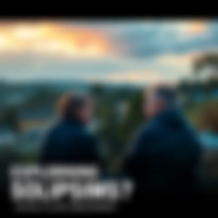 A thoughtful scene of two individuals sitting outside, discussing life and consciousness, with a scenic background