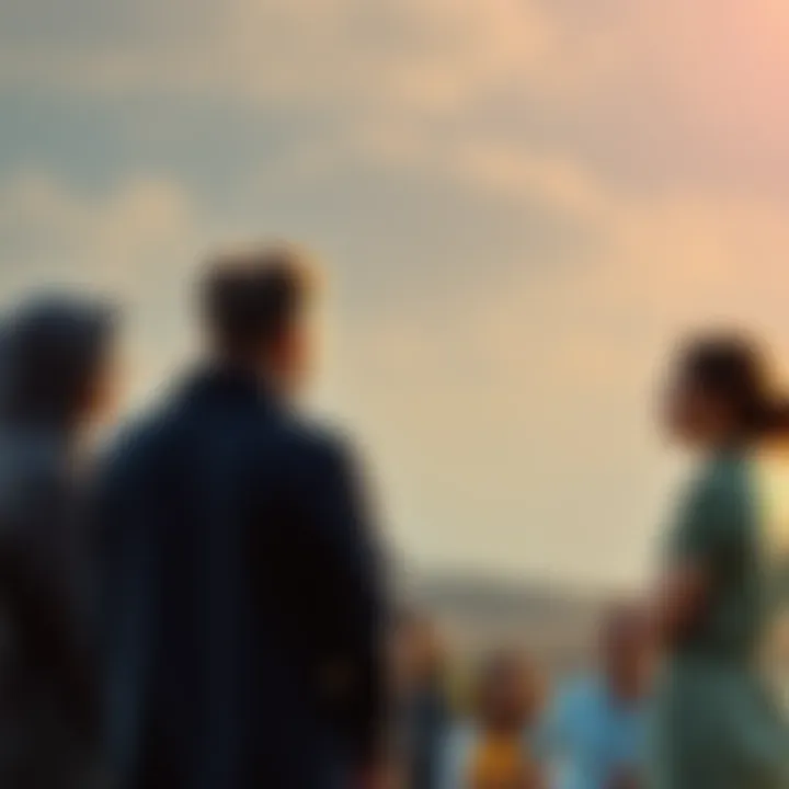 A group of people engaged in a deep conversation about their beliefs on afterlife and spiritual experiences, set in a serene outdoor location.