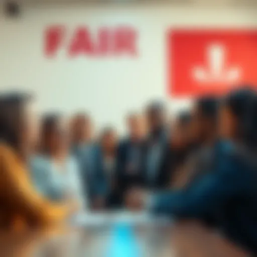 A group of diverse individuals engaged in a serious conversation about fairness and equality, illustrating the concept of double standards in society.