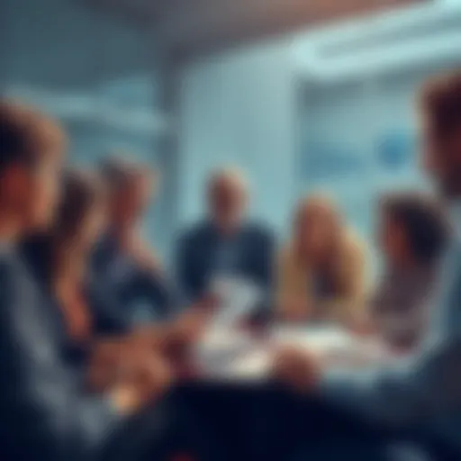 A group of people engaged in a serious conversation about truth and transparency, surrounded by papers and charts reflecting data concerns.