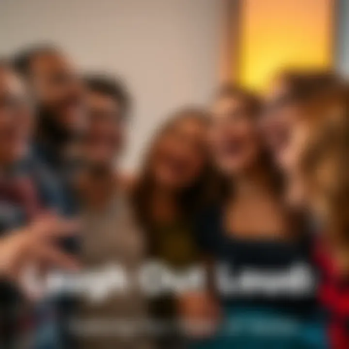 People laughing together A group of friends sharing a joyful moment, laughing and enjoying each other's company