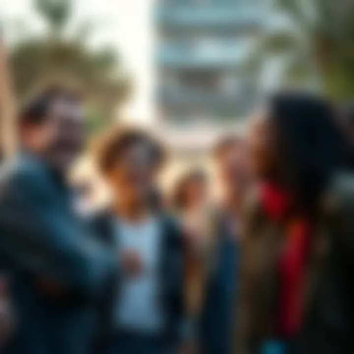 A group of diverse people laughing and sharing jokes at a lively outdoor gathering, showcasing the joy of humor in 2025.