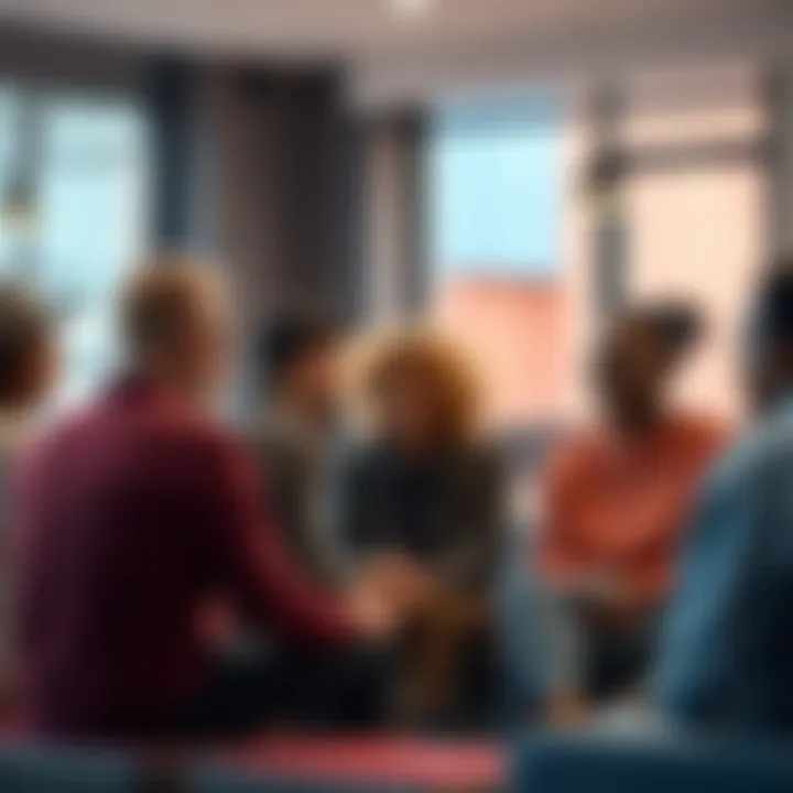 People sharing their feelings A group of diverse individuals sitting together, discussing their thoughts and emotions in a lively conversation
