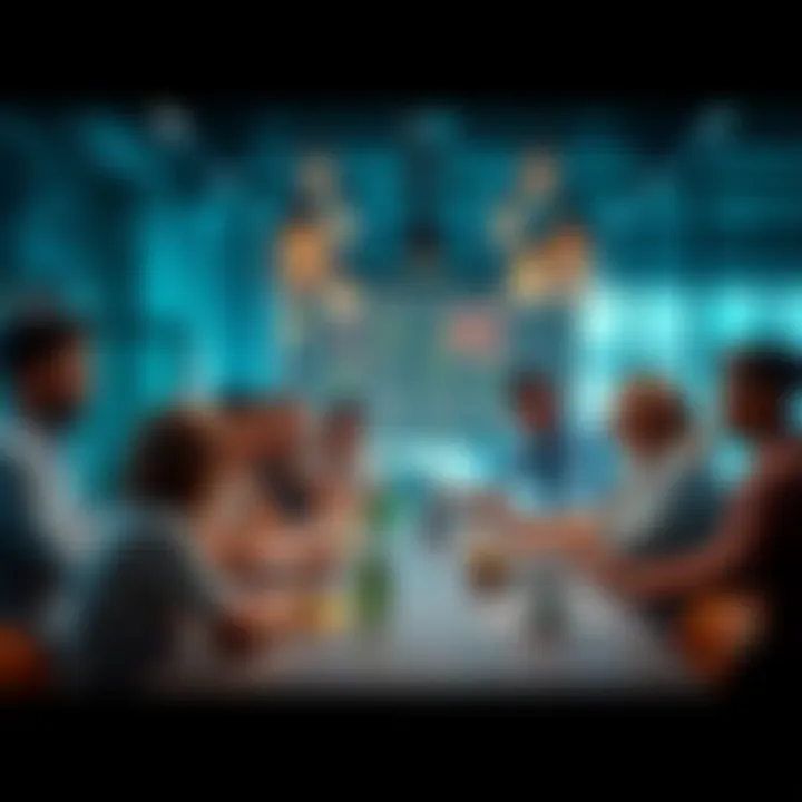 A diverse group of people discussing and sharing their ideas around a table