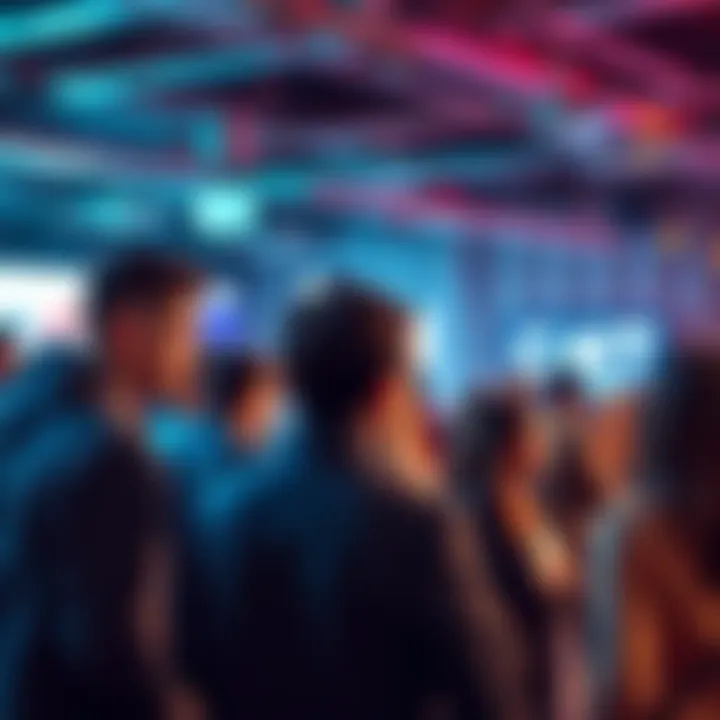 A group of people discussing and sharing their favorite IT success stories at a community event.