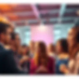 People Sharing Opinions A diverse group of individuals engaged in a lively discussion, sharing their thoughts and opinions on various topics.