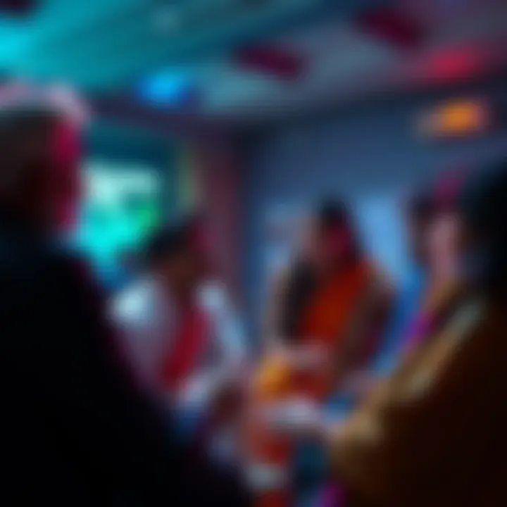 Individuals discussing their positive experiences with Rahu mahadasha, sharing stories and strategies in a group setting