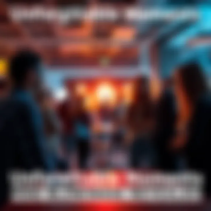 Group of people discussing their astonishing achievements and outcomes in a lively setting