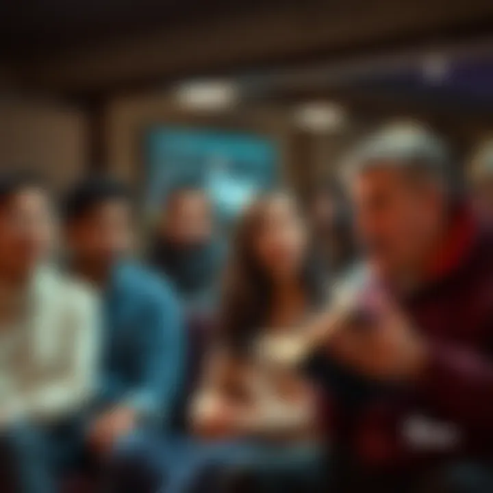 A group of people sitting together, sharing astonishing and unbelievable stories, showcasing their surprised expressions