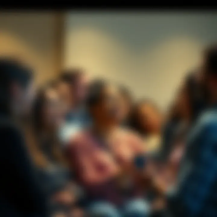 A group of people gathered, sharing personal stories about their beliefs in the afterlife, showing a mix of emotions like hope and curiosity.