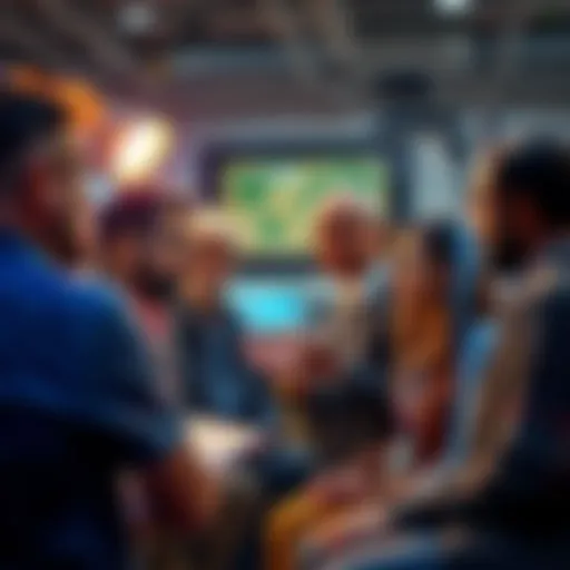 A group of diverse people discussing unusual experiences and oddities they've encountered