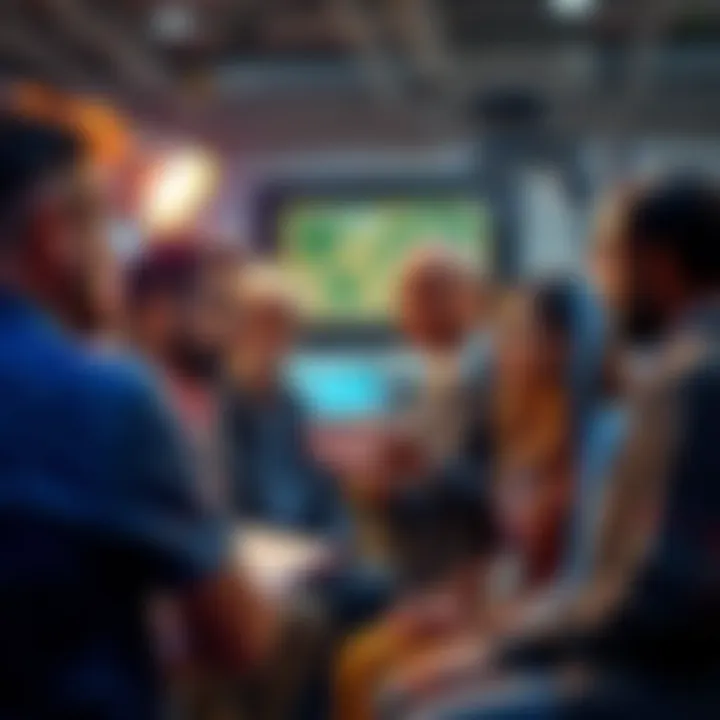 A group of diverse people discussing unusual experiences and oddities they've encountered