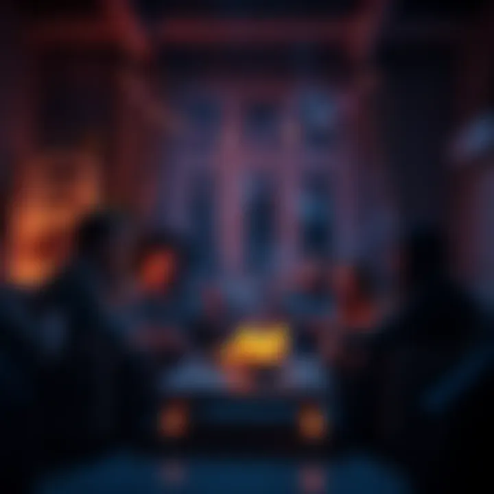 A group of people discussing their encounters with spirits in a cozy setting with candles and soft lighting