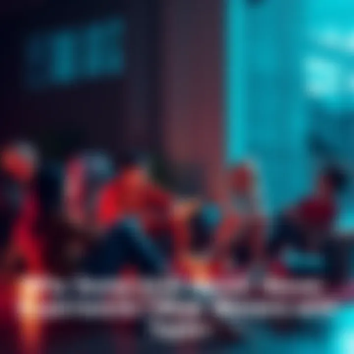 A group of individuals seated together, sharing experiences about their use of tapes and discussing personal growth, with a calm environment around them.