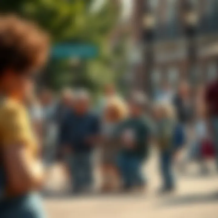 A group of individuals with dwarfism enjoying a day at the park, interacting with each other and others around them.