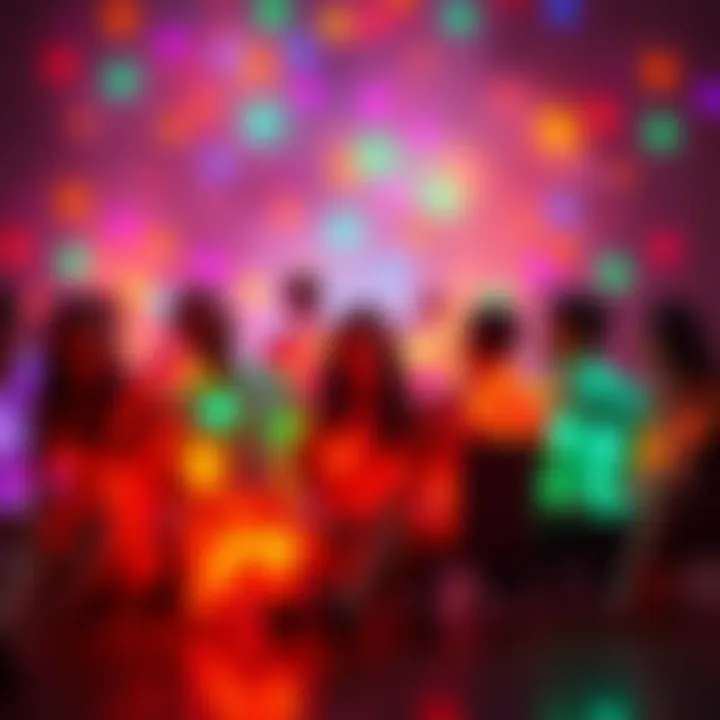 People with glowing auras A group of people sitting together, each surrounded by colorful, glowing energy fields