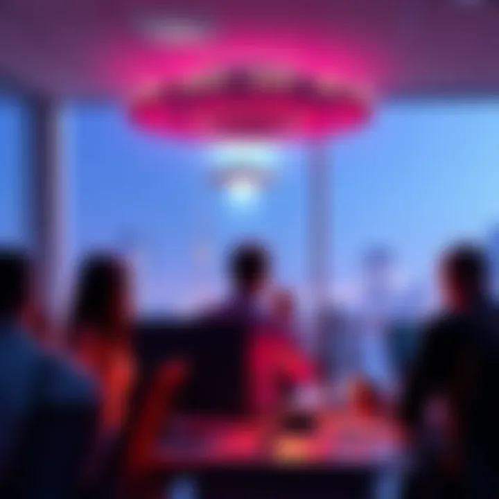 Workers in an office ignore a UFO landing outside, focusing on their tasks