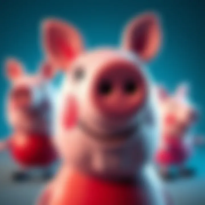 Peppa Pig's face resembling a crude drawing, leading to online debate.