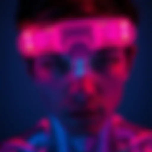 Individual experiencing altered vision, visually interpreting UV light and internal body structures