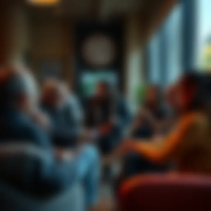 People discussing permanent shifting A group of people sharing their thoughts on permanent shifting and life scripting in a casual setting